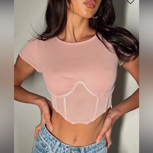 Pink Princess Polly Not Your Baby Mesh Corset Top 4